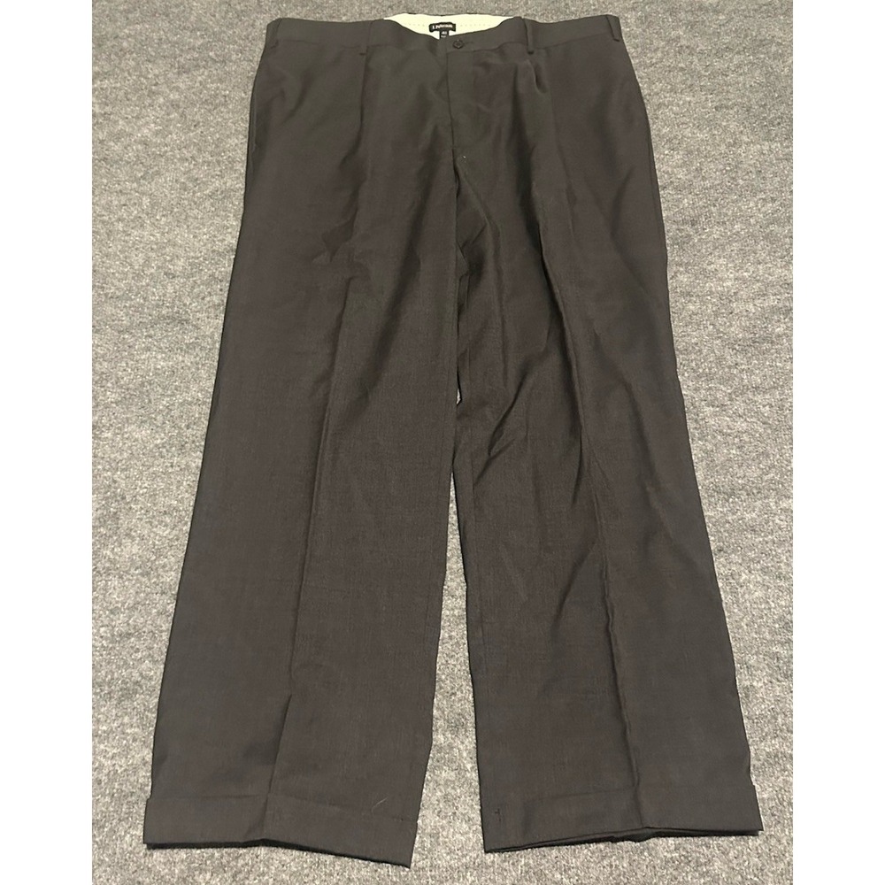 The J Peterman Company Men's Grey Dress Pants Slacks 40x30 Hemmed 100% Wool EUC